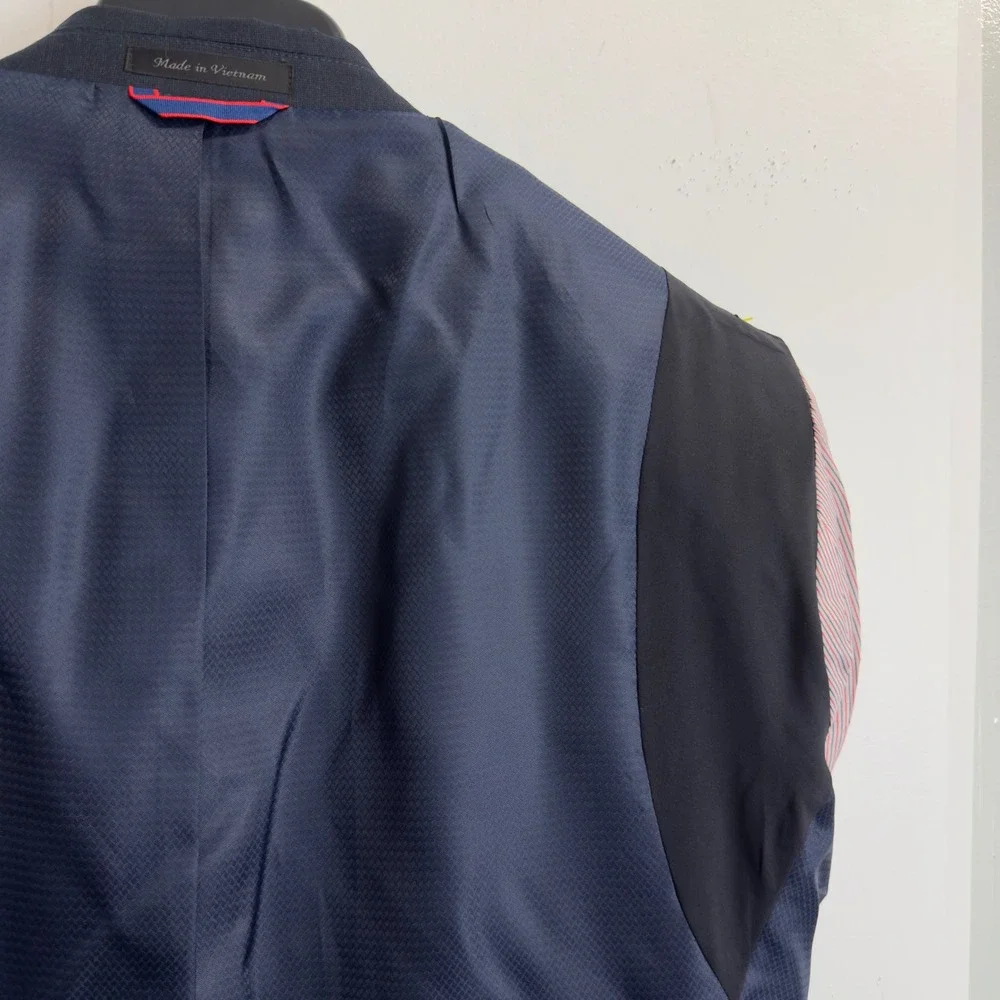 NEW IZOD Mens Suit Separate Blazer Navy Blue 2-Button Jacket 44R